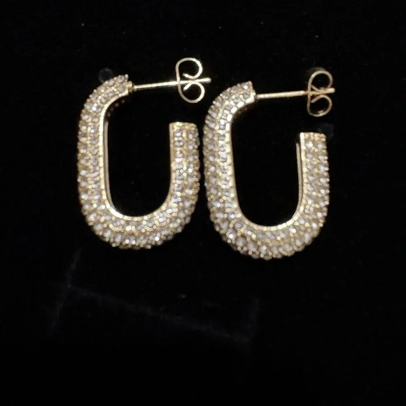 Oval Pavé Hoop - Picture 2 of 3